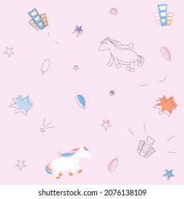 Cute unicorn seamless pattern.Vector illustration
