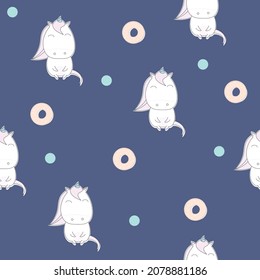 Cute unicorn seamless pattern.Vector illustration