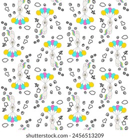 Cute Unicorn . Seamless repeating background texture pattern for fashion fabrics, textile graphics, prints 