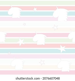 Cute unicorn semaless pattern.Vector illustration