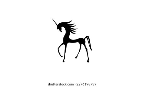 cute unicorn silhouette, high quality vector