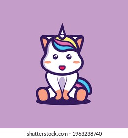 Cute Unicorn is sitting sweet