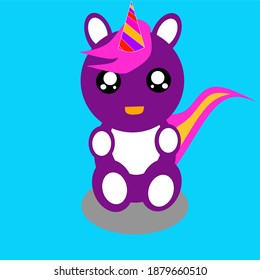 cute unicorn sitting vector design