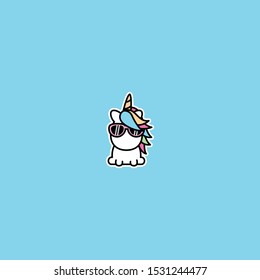 Cute Unicorn Sitting, Vector Illustration