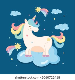 cute unicorn in the sky