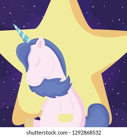 cute unicorn and star design