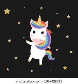 cute unicorn and stars