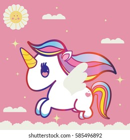 Cute Unicorn - Sun&Clouds - Colors