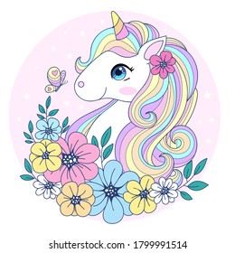 Hand Drawn Beautiful Cute Little Unicorn Stock Vector (Royalty Free ...