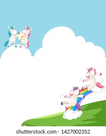 Cute unicorn template frame illustration