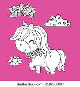 Cute Unicorn Theme Digital Stamp