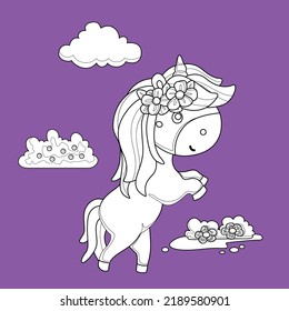 Marca digital del tema de unicornio