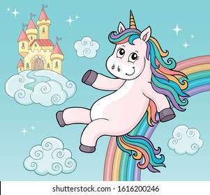 Cute unicorn topic image 5 - eps10 vector illustration.