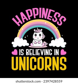 Cute Unicorn t-shirt design vector, Unicorn t-shirt design
