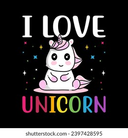 Cute Unicorn t-shirt design vector, Unicorn t-shirt design