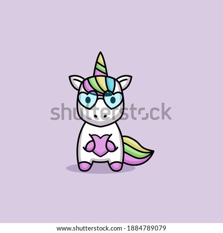 cute unicorn in Valentine's Day theme
