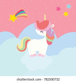 Unicorn Flies On Rocket Inscription Love Stock Vector (royalty Free 