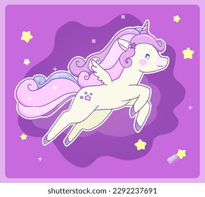 Cute Unicorn Vector Art 01