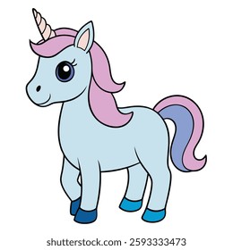 cute unicorn vector art illustration 