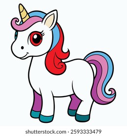 cute unicorn vector art illustration 