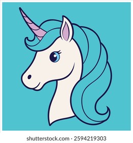 cute unicorn vector art illustration 