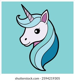 cute unicorn vector art illustration 
