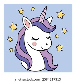 cute unicorn vector art illustration 