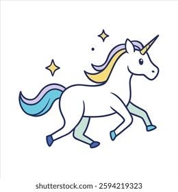 cute unicorn vector art illustration 