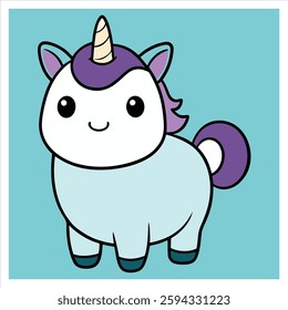 cute unicorn vector art illustration 