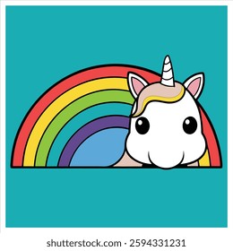 cute unicorn vector art illustration 