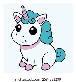 cute unicorn vector art illustration 