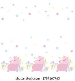 Cute unicorn . Vector background for children's poster, greeting card.