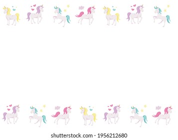 cute unicorn. vector background with unicorns 