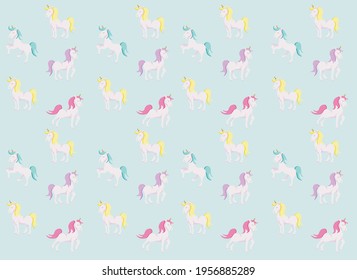 cute unicorn. vector background with unicorns 