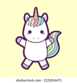 cute unicorn vector cartoon character