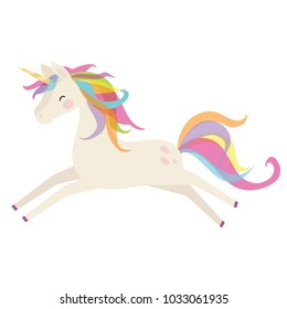 Cute unicorn vector cartoon illustration
