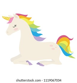 Cute unicorn vector cartoon illustration