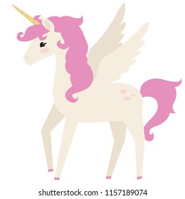 Cute unicorn vector cartoon illustration