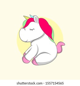 Cute Unicorn Vector Cartoon Illustration