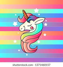 Cute unicorn vector graphic design. Cartoon unicorn. Unicorn