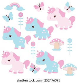 Cute unicorn vector illustration
