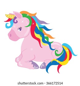 Cute unicorn vector illustration