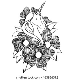Cute unicorn vector illustration.