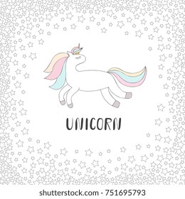 Cute unicorn vector illustration