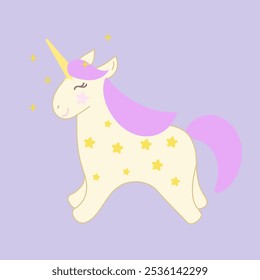Cute unicorn vector illustration, children artworks, fashion graphic, wallpaper and greeting card designs.