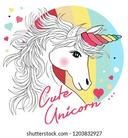 cute unicorn vector illustration graphic