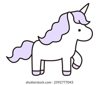 Cute unicorn vector illustration. Horse, Animal, Dreamy, Line