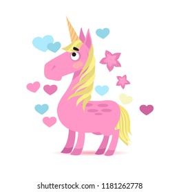 Cute unicorn. Vector illustration isolated on white background for posters, print on T-shirts and much more.