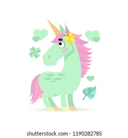 Cute unicorn. Vector illustration isolated on white background for posters, print on T-shirts and much more.