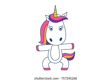 Cute Unicorn . Vector Illustration. Isolated on white background.
